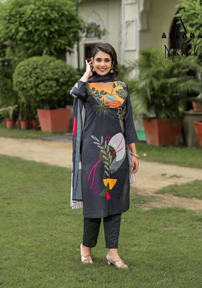 Mahak By Afsana Muslin Digital Printed Kurti With Bottom Dupatta Wholesale Shop In Surat